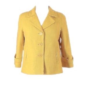 Talbots Womens Yellow Lined Blazer Suit Jacket Size: 14 Petite